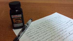 Pilot Prera Fountain Pen filled with Noodler's Black Ink.